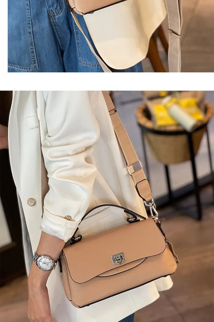 luxury handbags female crossbody bags Vintage Genuine leather one piece shoulder bag small square bag for women cowhide Blue bag