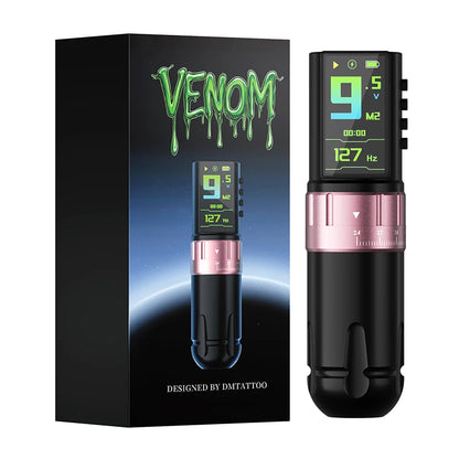 DM Venom 2.4-4.2MM Stroke Wireless Tattoo Machine LED Large Touch Screen 2300mAh Battery Suitable for Permanent Body Art