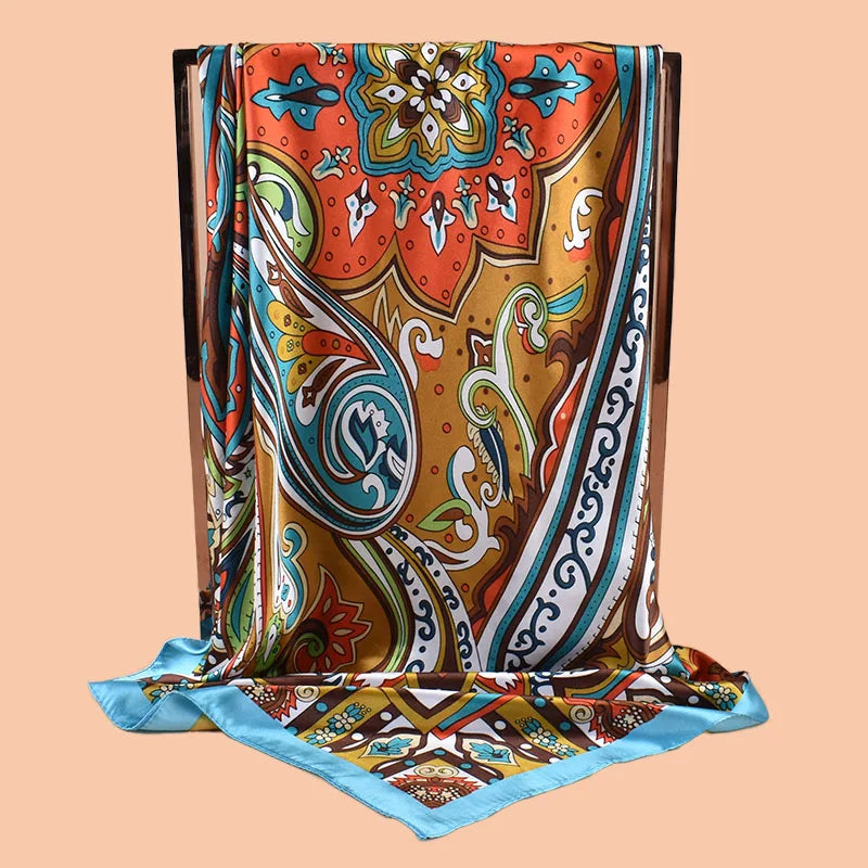 1PCS Ladies Multicolor Peacock Feather Pattern Large Tassel Shawl Fashionable Wrap Scarf for Travel Party Ladies Silk Scarf