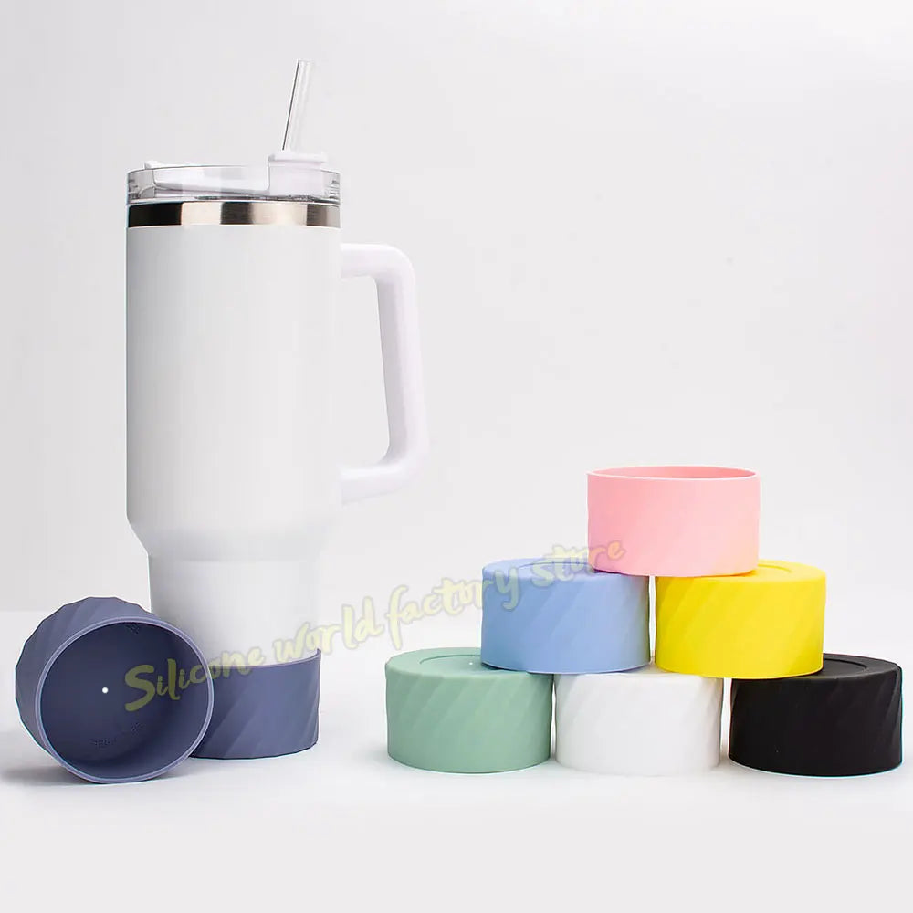 SW 40oz/30oz Silicone Cup Bottom Cover for Stanley Adventure Quencher Tumbler for IceFlow Flip Straw Water Bottle Sleeve 7.5/7CM