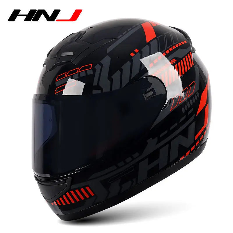 HNJ Men Motorcycle Helmet Women Full Face Helmet Riding Personality Horn Pink Helmet DOT Certification casco moto