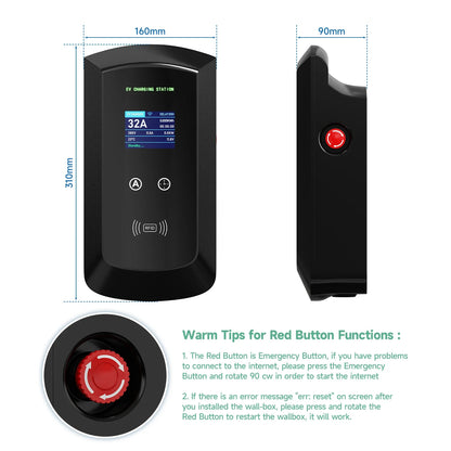 Puppyfc 7.6KW/11KW/22KW 3Phase EV Charging Station GBT 20234 Electric Car Charger EVSE Wallbox WiFi Bluetooth APP Remote Control