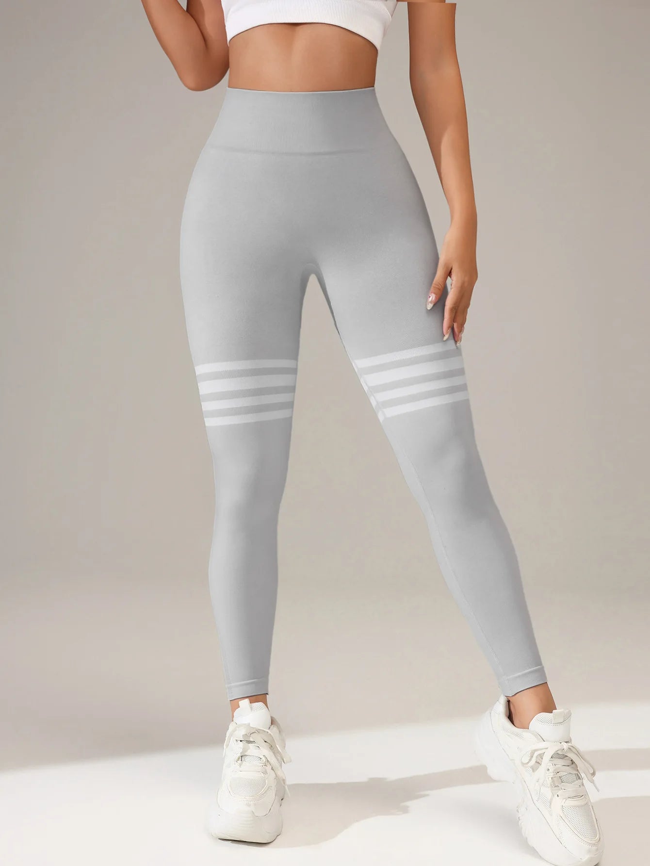 Women V Back Line Leggings Butt Lifting Gym Fitness Athletic Workout Elastic Leggins Outdoor Yoga Pants Sports Training Tights