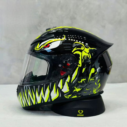 Unisex Design Little Turtle Model Full Face Motorcycle Helmet Reduces Wind Noise and Buffeting for Peaceful Riding All Seasons