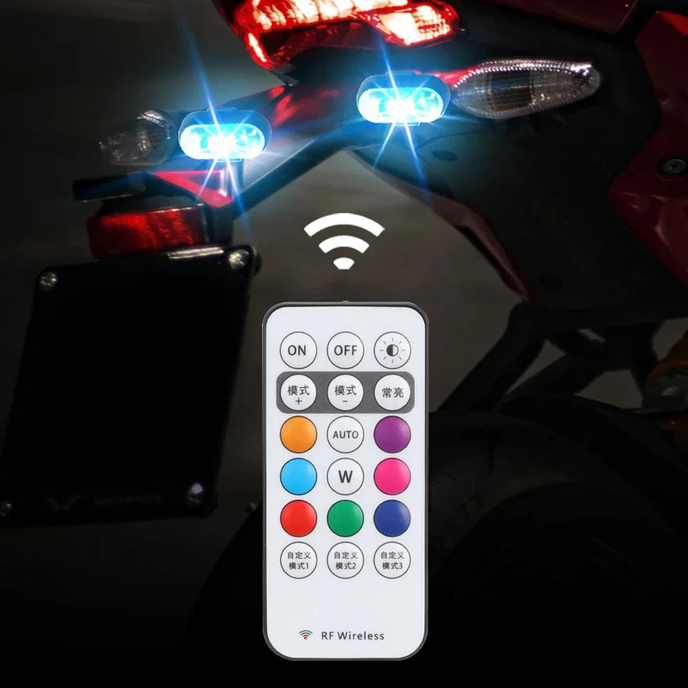 Wireless Car Atmosphere Light LED Strobe Lights Warning Lights RGB Led Aircraft Strobe Lights Car Motorcycle LED Lamp