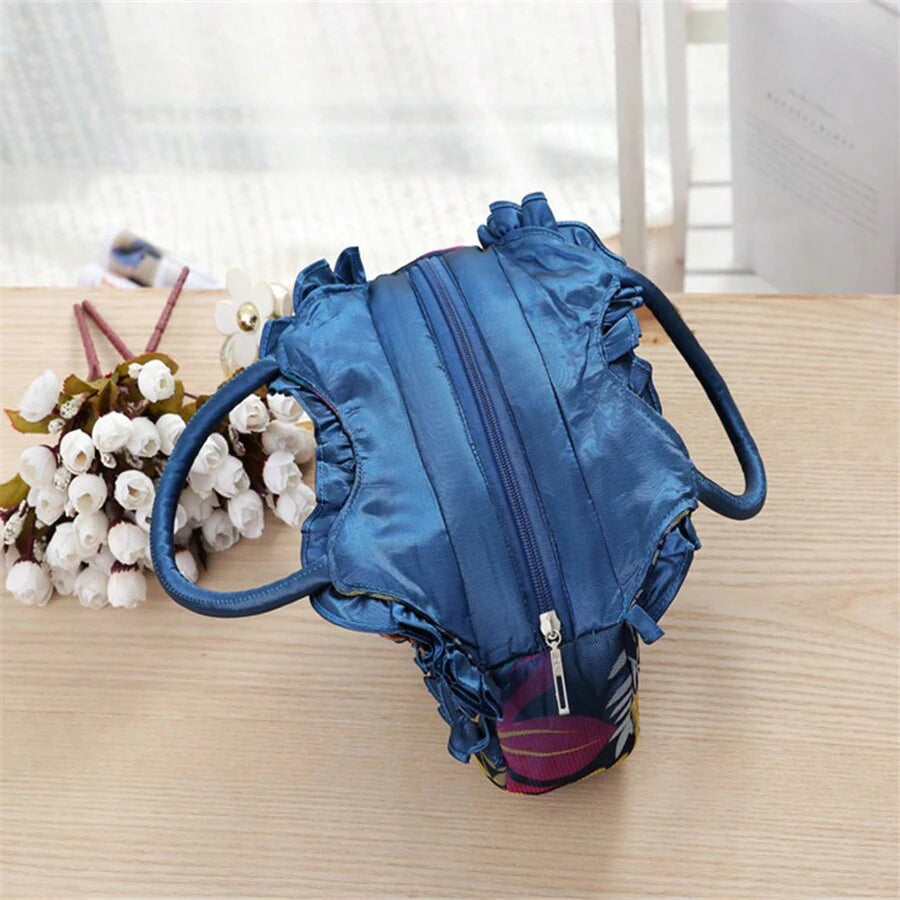 New women's handbag pure color lace zipper handbag mom bag large capacity mobile phone change purse storage bag