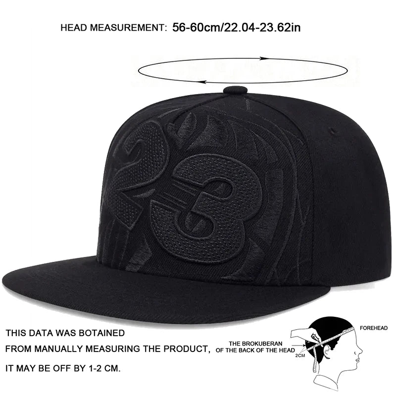 1piece Unisex Number 23 Basketball Embroidery Hip Hop Hat Outdoor Adjustable Sunscreen Leisure Hat Spring Summer Travel Vacation