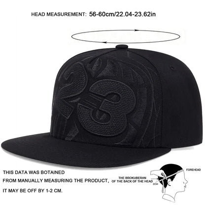 1piece Unisex Number 23 Basketball Embroidery Hip Hop Hat Outdoor Adjustable Sunscreen Leisure Hat Spring Summer Travel Vacation