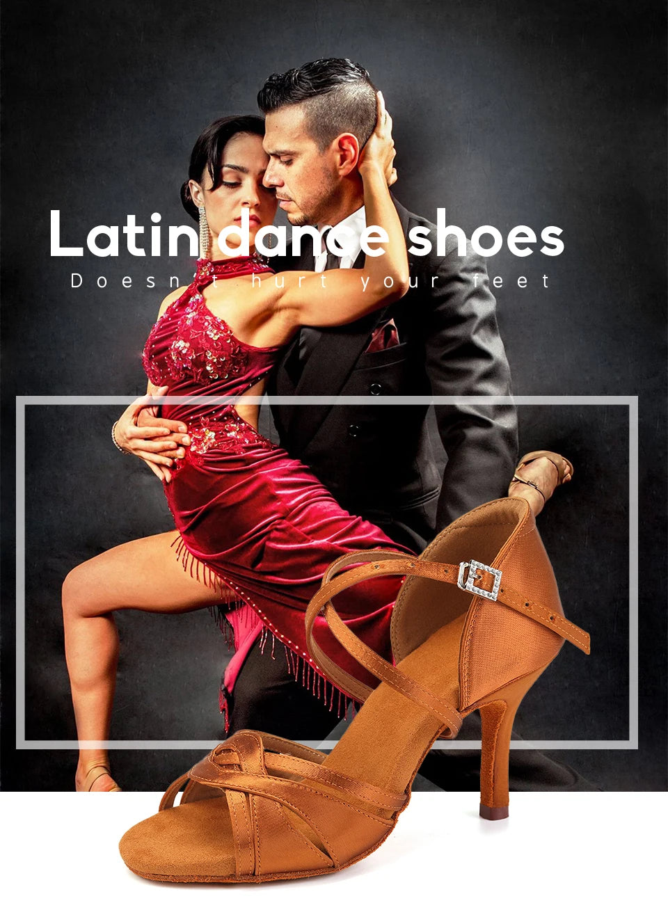 DKZSYIM New Latin Dance Shoes Women Ballroom Tango Dancing Shoes Suede Soles Silk Party Salsa Dance Shoes for Ladies Sandals
