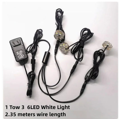 Underwater Lights 6-LED Light Ring For Fountain Fish Pond Water Garden 12V with Transformer tabletop water pump Decorative