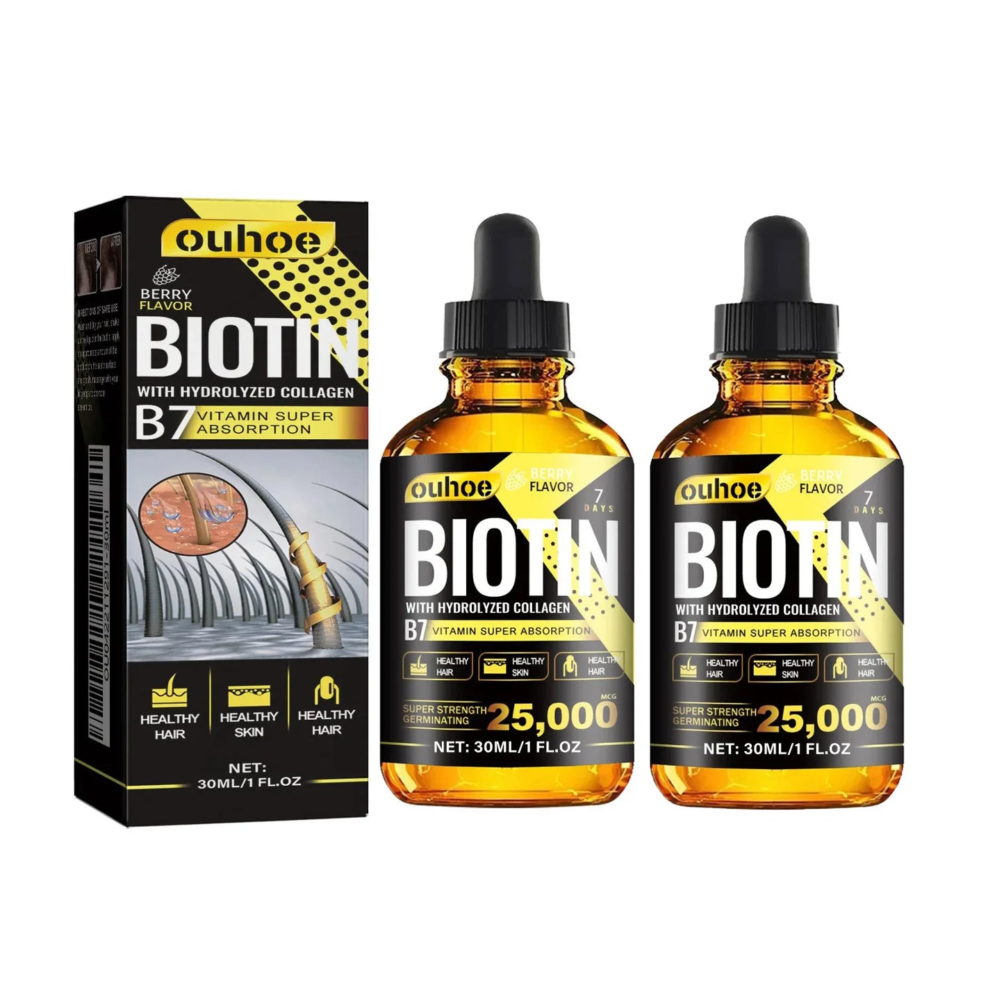 OUHOE Collagen B7 Vitamin Hair Essential Oil Moisturizes and Softens Hair, Hair Care Essential Oil Prevents Improves Hair Loss