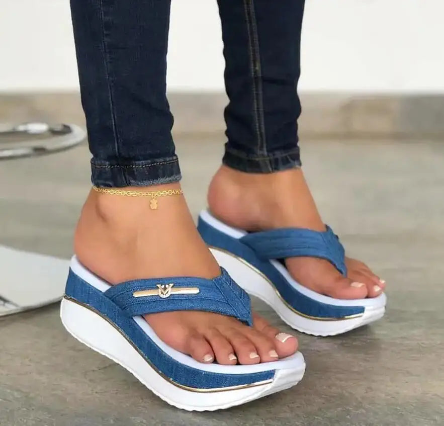 Sandals Women Summer 2023 Fashion Flip Flops Outdoor Casual Platform Sandals Ladies Plus Size Wedges Beach Slippers Muje