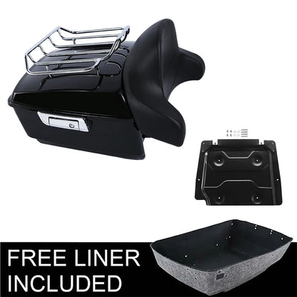 Motorcycle King Trunk Rack Backrest For Harley Touring Street Glide Road Glide 2014-2025