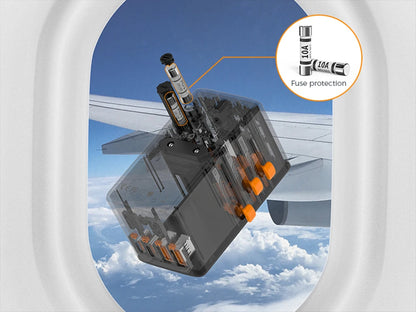 TESSAN 100W GaN Universal Travel Adapter with USB &Type C Fast Charging International Plug Adapter EU/UK/USA/AUS Plug for Travel