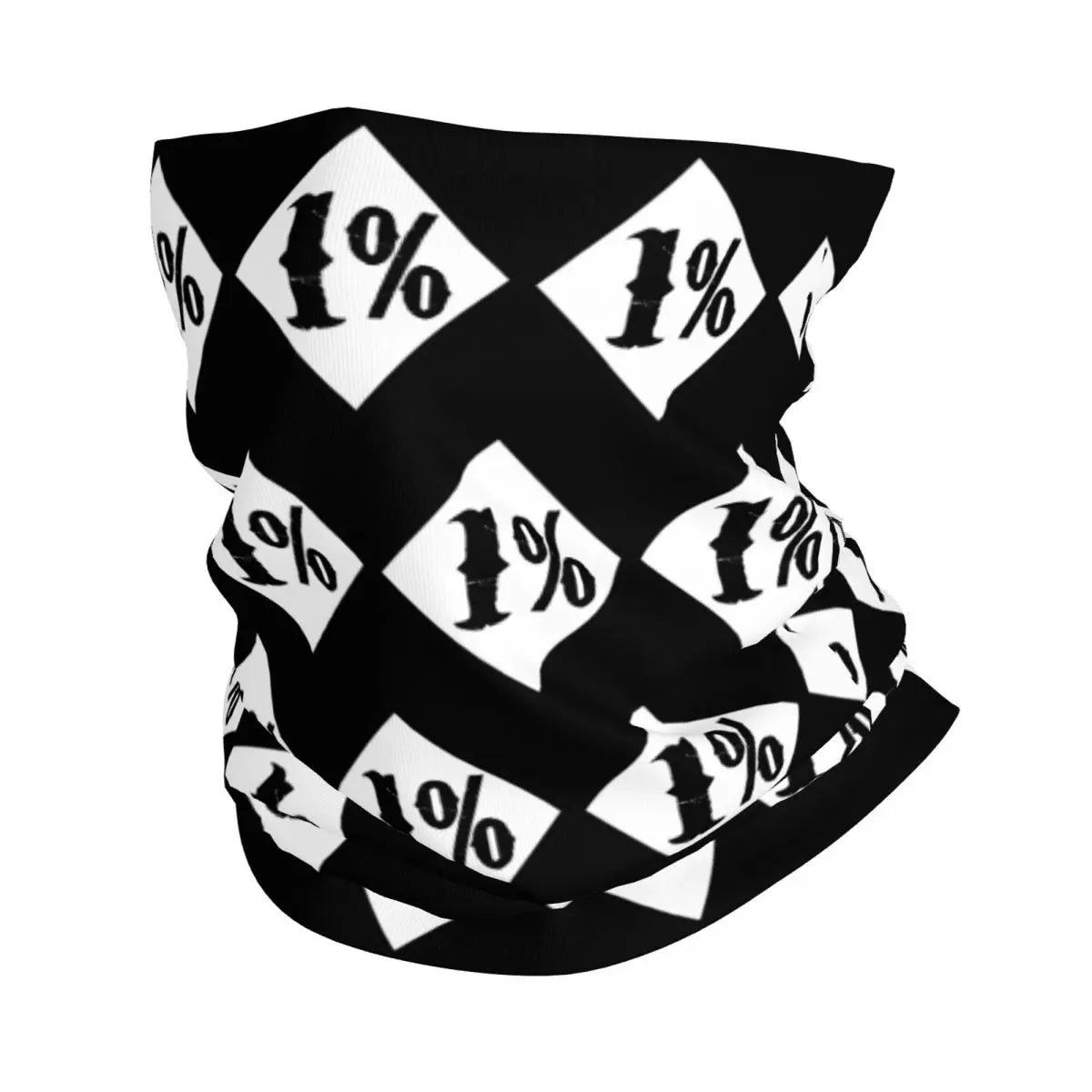One Percenter 1% Bandana Neck Gaiter Printed Motorcycle Club Biker Wrap Scarf Multifunctional Headwear Outdoor Unisex Adult