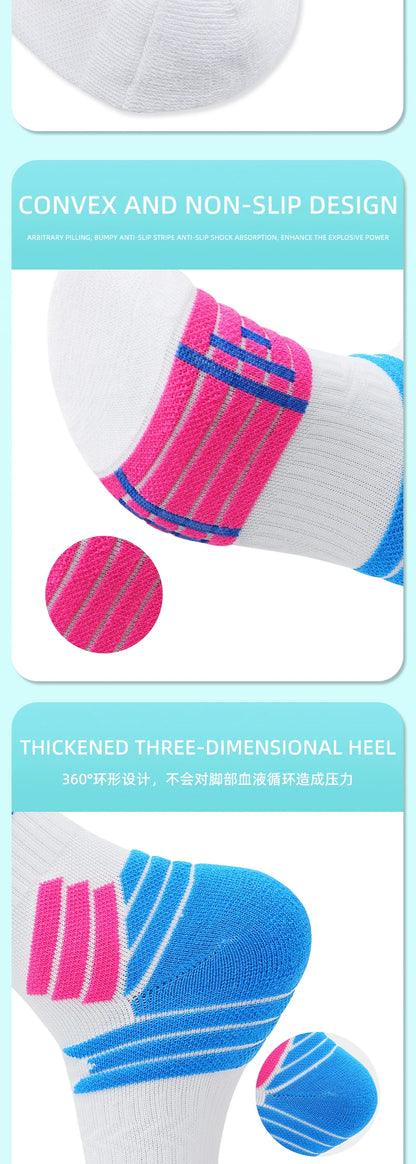 Practical Basketball Socks for Man Kids Thickened Towel Bottom Professional Medium Tube Sports for Elite Running Cycling