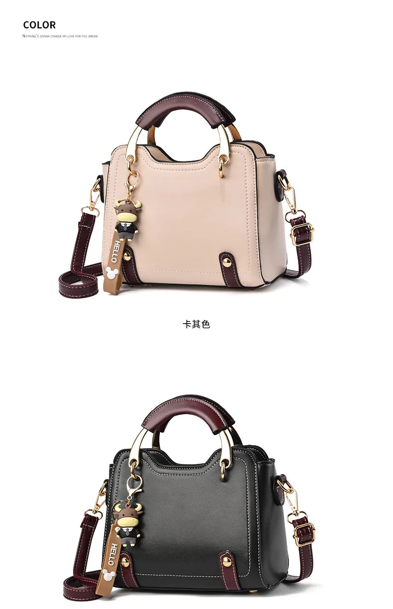 New with Printed Letters Women Square Handbag Messenger Bags with Pendant Office Ladies Bags Female Crossbody Shoulder Bags