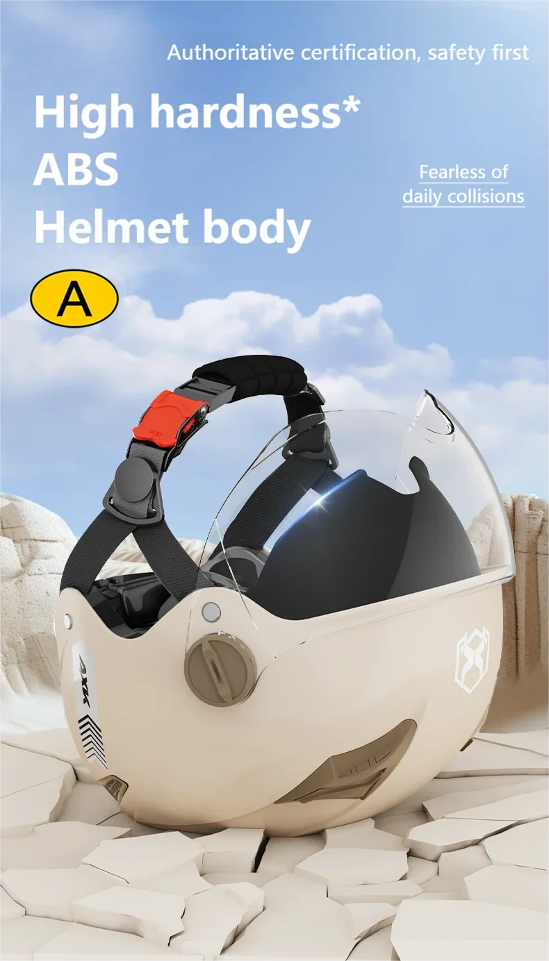 New Fashion ABS Unisex Motorcycle Helmets Motorcycle Accessories Helmet for Adults Long Lens White