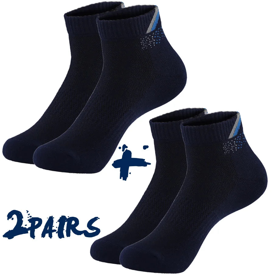 2 Pairs/Lot Running Socks Men Sport Outdoor Casual Cotton Red Stripes Compression Black Colorful Sock Male Gifts 21 Colors