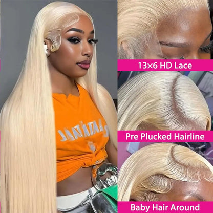 613 Honey Blonde Straight 250% 30 40 Inch Human Hair Wigs 13x6 Hd Lace Frontal Wig Brazilian Raw Hair 13x4 Hd Lace Front Wigs