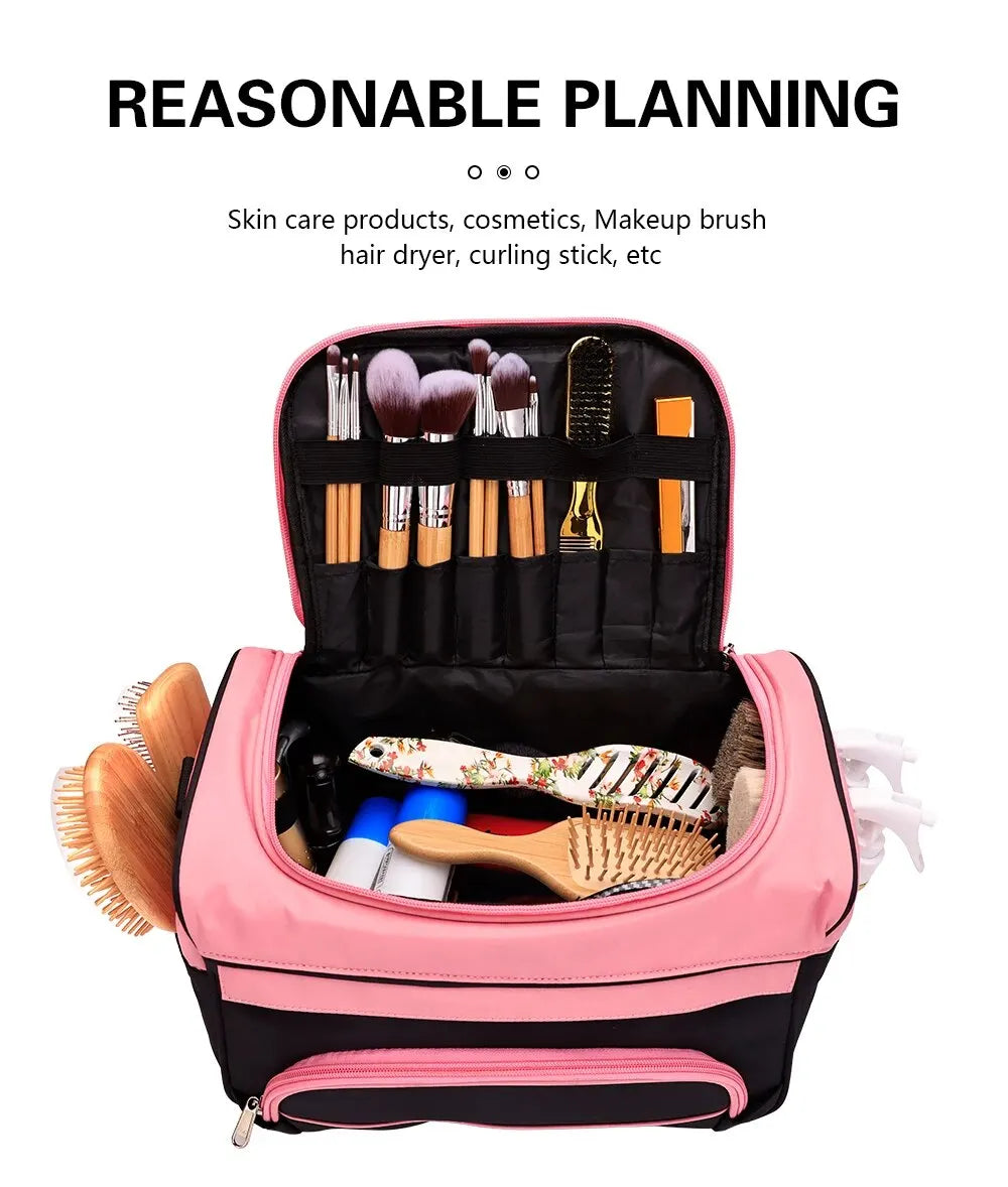 Professional Makeup Bag Salon Nail Tattoo Tool Storage Case Beauty Cosmetic Organizer Portable Hairstylist Travel Bag
