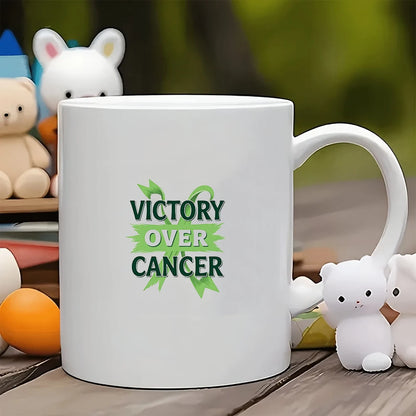VICTORY OVER CANCER Green Ribbon Memorial Cup 11OZ Home & Office Mug Christmas Heartwarming Gift