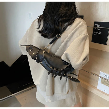 Young Girls Lobster Shape Crossbody Bag Solid Color Pu Leather Handbag Cute Creative Funny Bag Casual Toy Cross Body Phone Bag