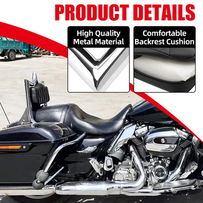 Chrome Motorcycle Passenger Backrest Detachable Sissy Bar Fit For Harley Touring Street Glide Road Glide Road King 2009-Later