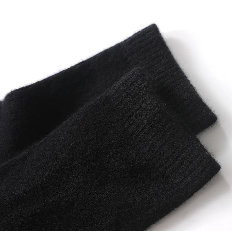 100% Cashmere Socks Women's Knitted Long Tube Socks High Elasticity Warm Straight Tube Socks Autumn Winter Mid Tube Sock