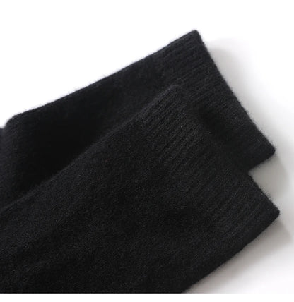 100% Cashmere Socks Women's Knitted Long Tube Socks High Elasticity Warm Straight Tube Socks Autumn Winter Mid Tube Sock