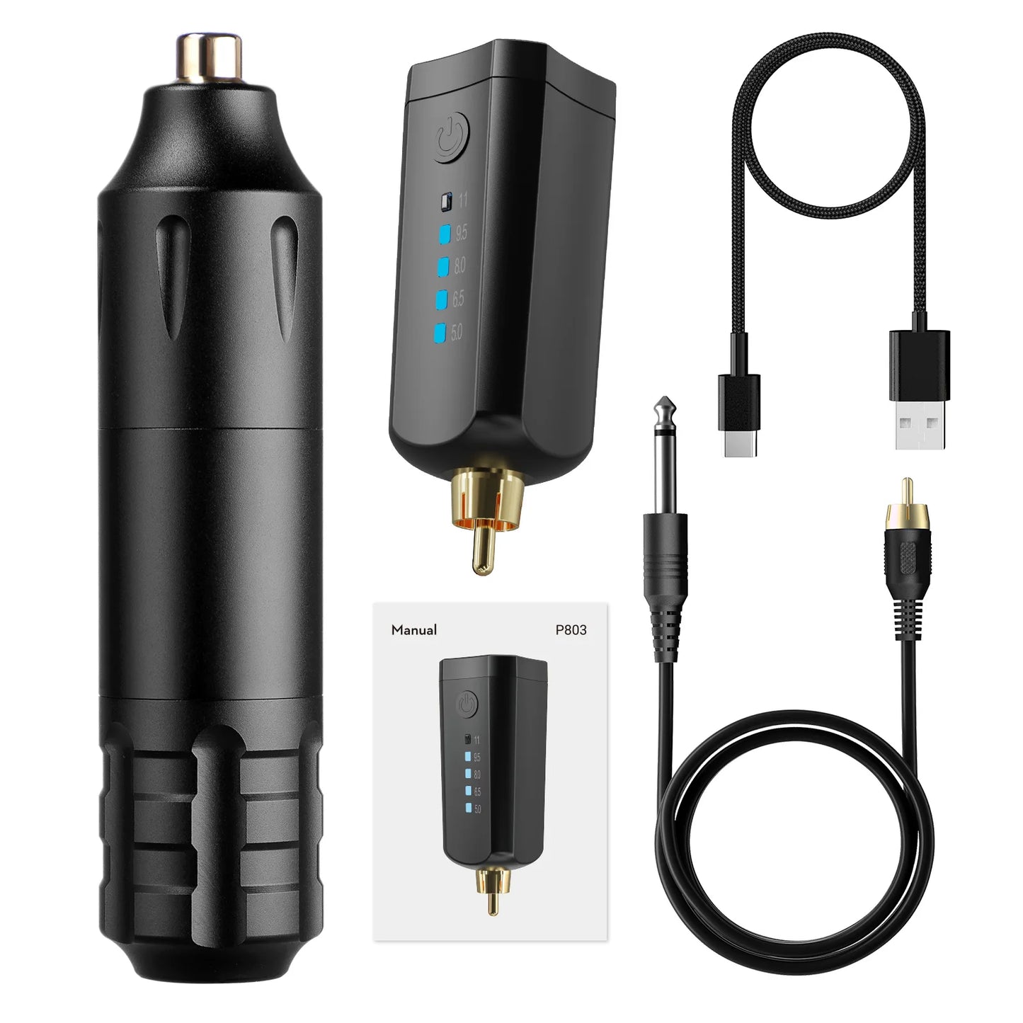 Wireless Tattoo Pen Kit LED Digital Display Wireless Machine Pen 1800mAh with Needles Permanent Makeup Body Kit Tattoo Supplies