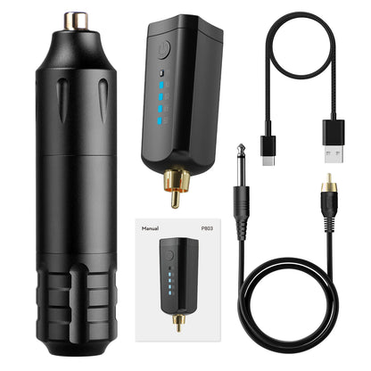 Wireless Tattoo Pen Kit LED Digital Display Wireless Machine Pen 1800mAh with Needles Permanent Makeup Body Kit Tattoo Supplies