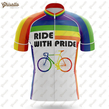 Team Ride with Pride Cycling Jersey Set, Road Bike Equipment, Men's Cycling Shirt, Quick Dry Bicycle Clothes, New