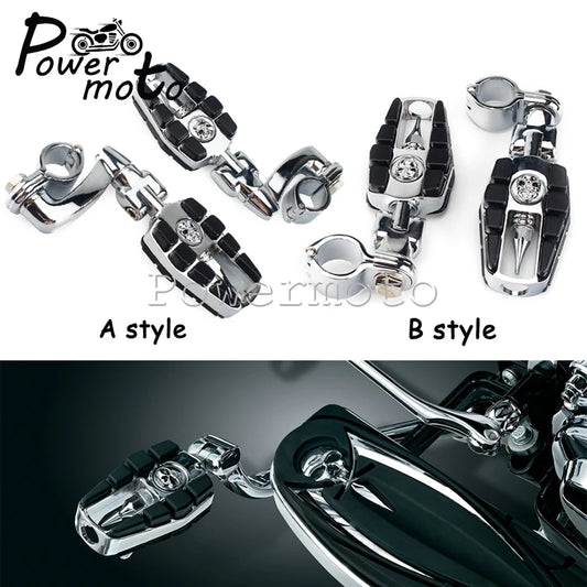Motorcyle Highway Foot Pegs Engine Guard Zombie Skull Footpeg 1-1/4 " 32mm Clamp Mount Universal For Harley Honda Suzuki Yamaha