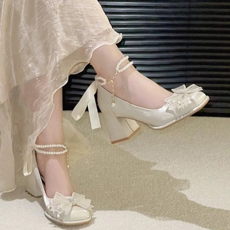 Beautiful High Heels Women's Single Shoes Block Heel