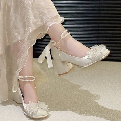 Beautiful High Heels Women's Single Shoes Block Heel