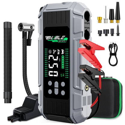 Car Jump Starter Pump Air Compressor Starting Device Booster Power Bank 12V Digital Tire Inflator 150PSI
