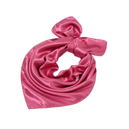 60x60cm Solid Colors Neckerchief Scarf For Women Silk Satin Headband Hair Scarves Female Square Shawls Head Scarfs