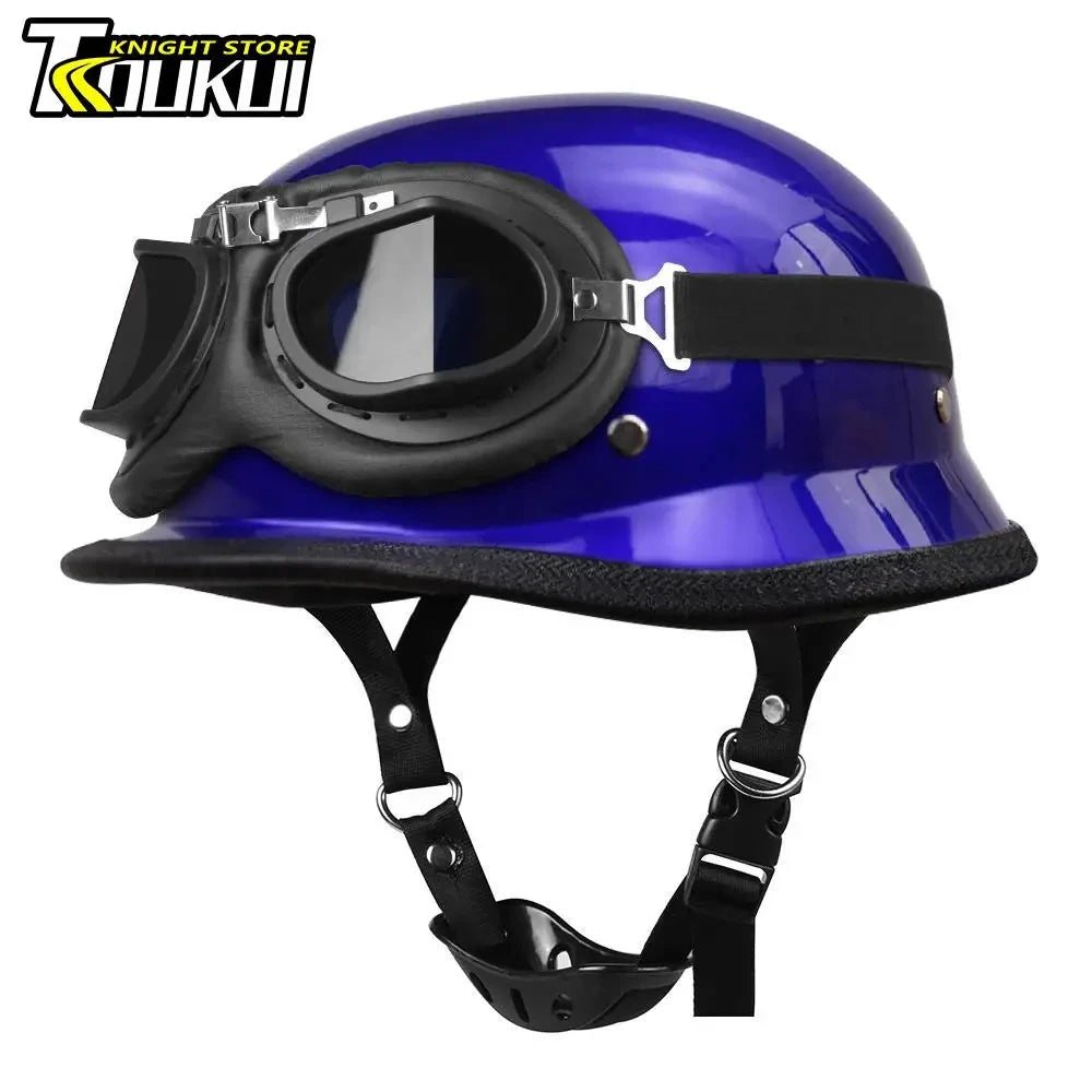 Motorcycle Helmet Fashion Capacete De Moto Retro Casco Moto German Vintage Moto Helmet DOT Certification Half Helmet Men Women