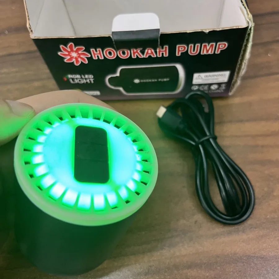Usb Recharging Shisha Pump With RGB Led Light Hookah Electronic Strong Air Smoker for Starter Save Breath Accessories