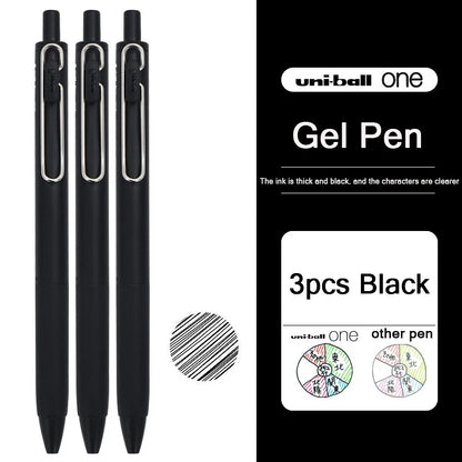uni-ball one Mitsubishi Limted Gel Pen,Black/Red/Blue/Navy Blue Core Black Technology Signing Canetas for homework,test,meeting