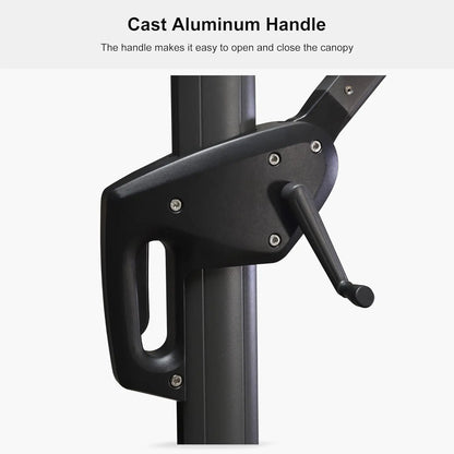 9' X 11.5' Patio Umbrella Outdoor Cantilever Rectangle Umbrella Aluminum Offset Umbrella with 360-degree Rotation, Customized