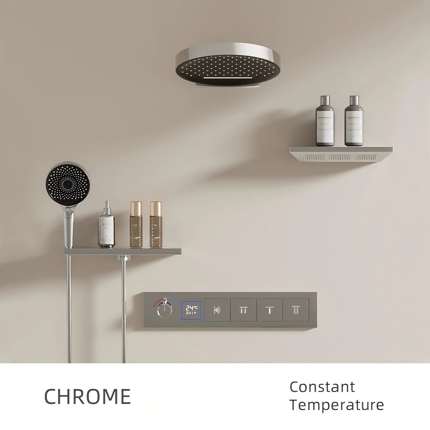 Shower System Set 2025 in Wall Mount With Thermostatic Multi-Function Mixer Rainfall For Showering Luxury Bathroom Smart Home