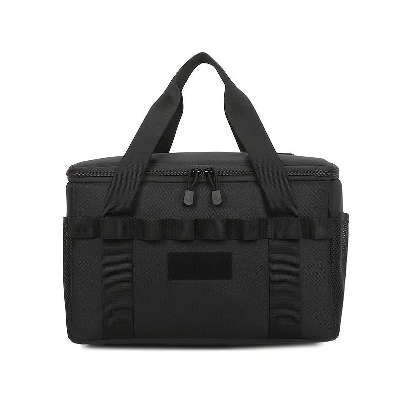 Outdoor Camping Tactical Bag - 14L Large Capacity Multi-Functional Tool & Picnic Gear Organizer with Multiple Compartments Black