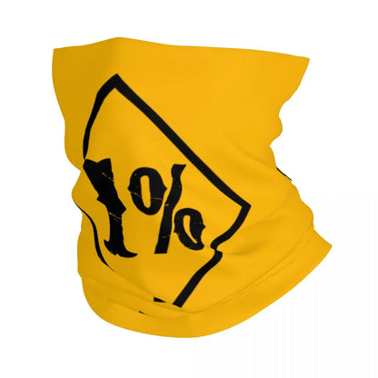 One Percenter 1% Bandana Neck Cover Printed Motorcycle Club Biker Mask Scarf Multifunctional Cycling Scarf for Men Women Adult