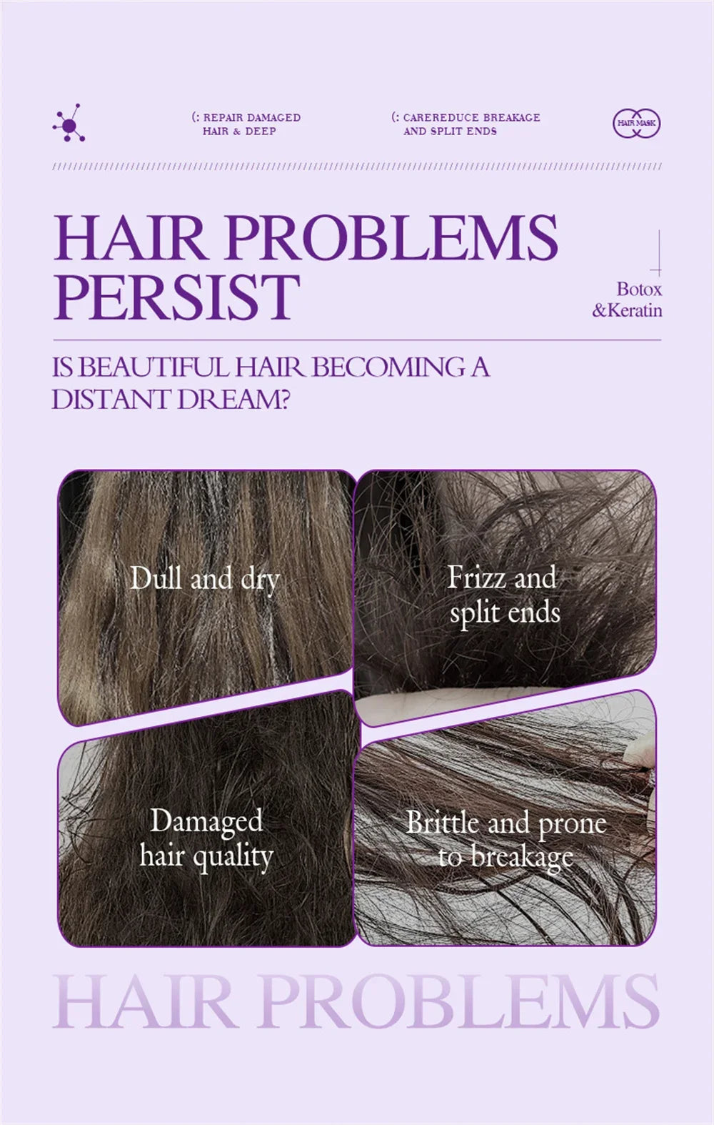Keratin Hair Mask 5 Seconds Repair Damaged Frizzy Hair Soft Smooth Shiny Nutrition Deep Moisturize Nourishing Hair Care