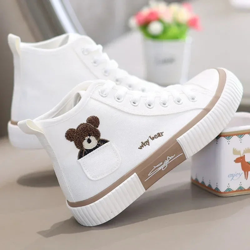 Women Breathable Sneakers Brand Sport  Woman Casual Vulcanized Shoe Flats High Top Zapatos Mujer Cute Canvas Shoes