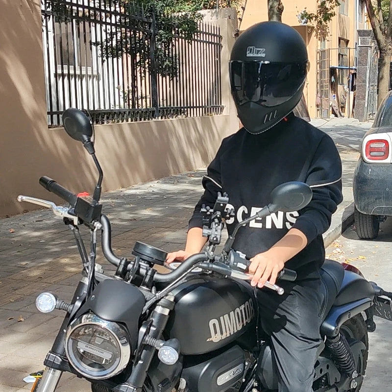 Dot-approved, motorcycle full-cover vintage helmet, Cafe cruiser helmet, PC lenses, suede lining