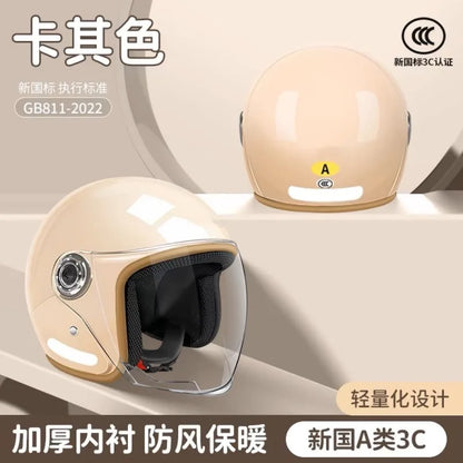 Motorcycle Electric Bicycle Men's and Women's Universal Safety Helmet Winter All Season Universal Half Helmet helm motorcycle
