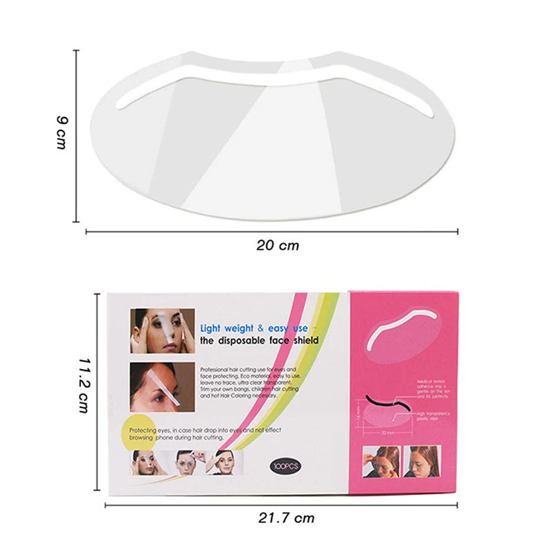 100/200/300PcsBarber Shop Eye Protection Makeup Shower Face Shields Visors Disposable Masks HairSalon Accessories Tools